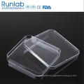 CE Approved 130*130mm Disposable Plastic Square Culture Petri Dish